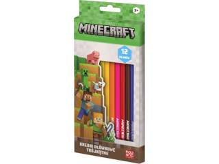 Kredki o��wkowe tr�jk�tne MINECRAFT - 12 kolor�w [opakowanie=12szt]