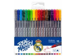 Cienkopisy tr�jk�tne 0, 4 mm REAL MADRID - 18 kolor�w [opakowanie=12szt] (CEN+3%)