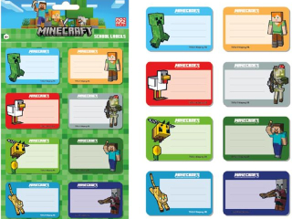 Naklejki na zeszyty Minecraft - 24 naklejki [opakowanie=10szt]