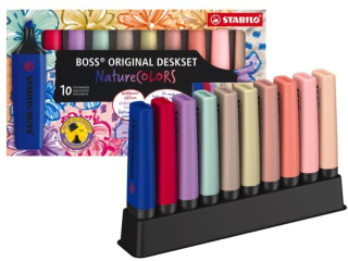 Zakre�lacz STABILO BOSS NatureCOLORS Wildflowers podstawka na biurko 10 szt. NOWO�� 7010-3-5 [opakowanie=5szt]