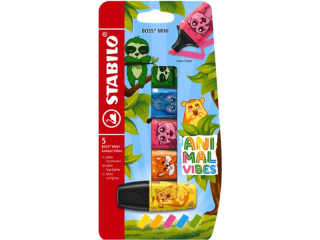 STABILO BOSS MINI Animal vibes set 5szt. NOWO�� B-62416-10 [opakowanie=10szt]