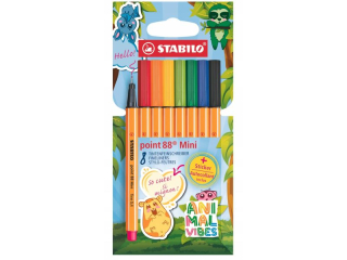 Cienkopis STABILO point 88 Mini Animal vibes 8szt. [opakowanie=12szt]