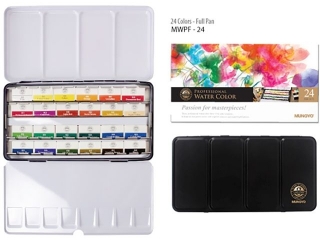 MUNGYO GALLERY FARBY AKWARELOWE W KOSTKACH 24 KOLORY MWPF24