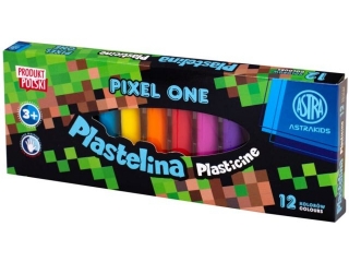 Plastelina szkolna ASTRAKIDS PIXEL ONE - mix wzorów - 12 kolorów