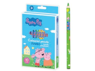 Kredki owkowe okrge Jumbo Peppa Pig - 10 kolorw