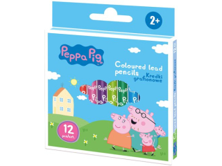 Kredki grafionowe okrge Peppa Pig - 12 kolorw - 7/85 mm Nnowo