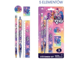 Zestaw pimienniczy My Little Pony 5 el. (linijka, gumka, temperwka, 2 owki) - blister Nnowo