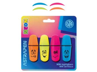 Mini zakrelacze ASTRAPEN NEONmania 4 kolory - 4 szt. blister