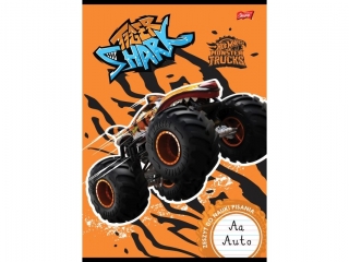 Zeszyt do nauki pisania A4 32 kartki linia dwukolorowa okadka laminowana 70 g/m2 HOT WHEELS