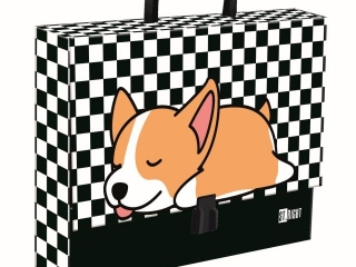 Teczka z rczk A4, XL 33 x 24, 8 x 9 cm SLEEPY CORGI