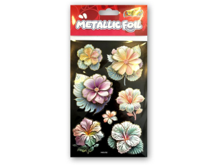 PENMATE KOLORI NAKLEJKI METALLIC FOIL HMS-6705 DOUBLE FLOWERS V