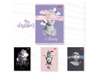 Zeszyt A5 60 kartek krata okadka laminowana lakier miejscowy UV 70 g/m2 DREAMS [opakowanie=10szt]