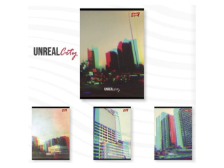 Zeszyt A5 60 kartek krata okadka laminowana lakier miejscowy UV 70 g/m2 UNREAL CITY [opakowanie=10szt]