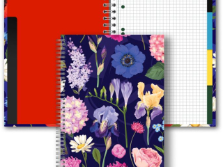 PENMATE BRULION B5 W TWARDEJ OPRAWIE Z PRZEK�ADKAMI 160 KARTEK W KRATK� T0124 KWIATY POLSKIE HORTENSJA NA CIEMNYM TLE FOLIA MAT NIERYSUJ�CA