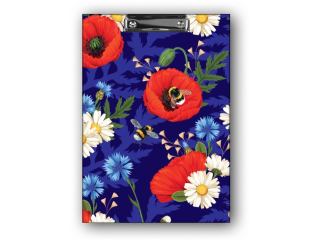 PENMATE DESKA Z KLIPEM A4 T0126 KWIATY POLSKIE MAKI W FIOLECIE FOLIA MAT NIERYSUJ�CA