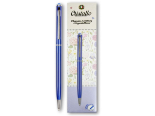PENMATE D�UGOPIS METALOWY CRISTALLO Z KRYSZTA�KIEM SWAROVSKIEGO CIEMNONIEBIESKI W KARTONIKU