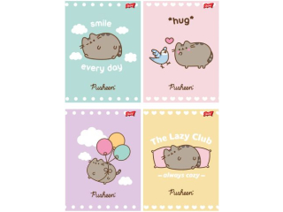 Zeszyt A5 32 kartki krata okadka laminowana 70 g/m2 PUSHEEN [opakowanie=15szt]