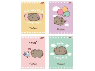 Zeszyt A4 32 kartki linia dwukolorowa okadka laminowana 70 g/m2 PUSHEEN [opakowanie=15szt]
