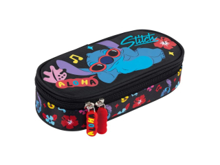Pirnik saszetka usztywniona z wewntrzn klapk STITCH BLACK ALOHA