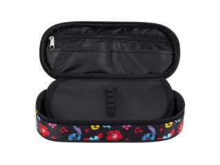 Pirnik saszetka usztywniona z wewntrzn klapk STITCH BLACK ALOHA