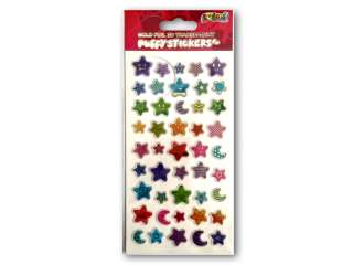 PENMATE KOLORI NAKLEJKI GOLD FOIL 3D TRANSPARENT PUS-1202 STARS