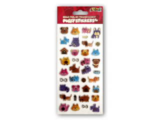 PENMATE KOLORI NAKLEJKI GOLD FOIL 3D TRANSPARENT PUS-1208 DOGS
