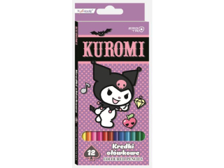 Kredki owkowe trjktne 12 kolorw KUROMI [opakowanie=10szt]