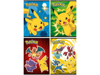 Zeszyt A5 16 kartek linia dwukolorowa okadka laminowana 70 g/m2 POKEMON [opakowanie=15szt]
