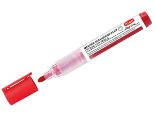 Marker do bia�ych tablic TOMA LongLine 1000m, ko�c�wka okr�g�a - czerwony [opakowanie=10szt]TO-265 czerwony