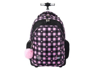 Plecak na kkach 4 komorowy 17" TB1 PINK CHECKERED