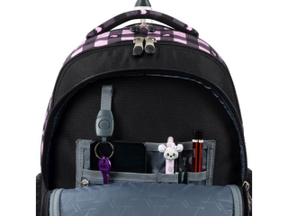 Plecak na kkach 4 komorowy 17" TB1 PINK CHECKERED