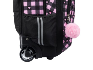 Plecak na kkach 4 komorowy 17" TB1 PINK CHECKERED