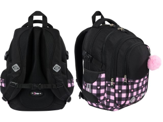 Plecak 4 komorowy 17" BP1 PINK CHECKERED