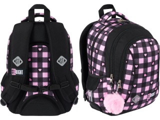 Plecak 3 komorowy 15" BP26 PINK CHECKERED