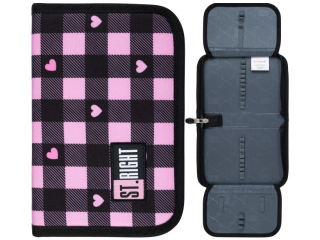 Piórnik dwuklapkowy bez wyposażenia PC3 PINK CHECKERED