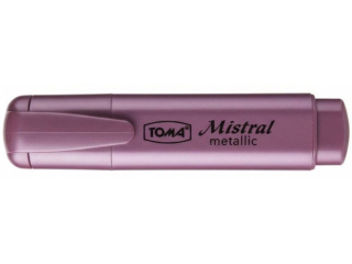 Zakre�lacz TOMA Mistral Metallic, p�askie, szeroka ko�c�wka 1-5mm - czerwony [opakowanie=10szt]TO-334 czerwony