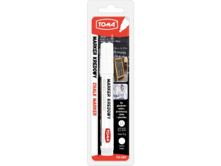 Marker kredowy TOMA 4, 45mm bia�y, blister 1szt.