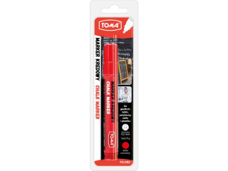 Marker kredowy TOMA 4, 45mm czerwony, blister 1szt.