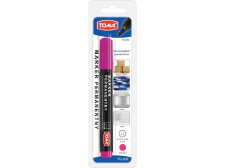 Marker permanentny TOMA r�owy, blister 1szt.