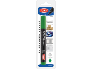Marker permanentny TOMA zielony, blister 1szt.