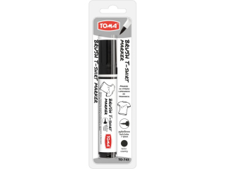 Marker do tkanin TOMA Brush czarny, blister 1szt.