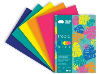Blok Deco TROPIC 170 g/m2, A4, 20 ark., 5 kolorw, Happy Color