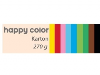 Karton kolorowy MIX, 270g, B1, 20 ark, 10 kolorw, Happy Color