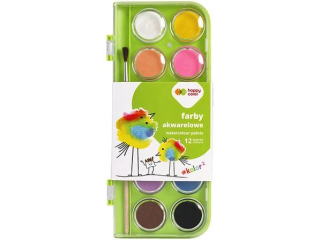 Farby akwarelowe Premium, zestaw 12 kolor�w, Happy Color