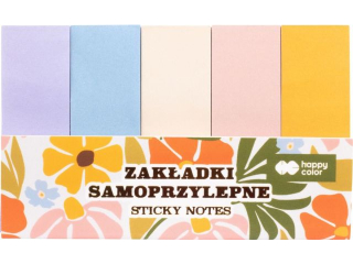 Zakadki samoprzylepne BLOOM-Boho, 5sztx 40 ark, 9x10cm, Happy Color [opakowanie=12szt]