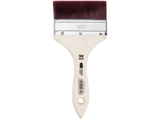 P�dzel hobby syntetyk, red wine, p�aski 100mm, Happy Color [opakowanie=12szt]