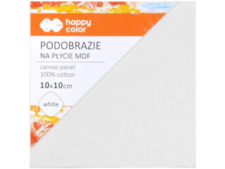 Podobrazie baweniane 10x10, impregnowane biae, tablica malarska MDF 4mm, Happy Color