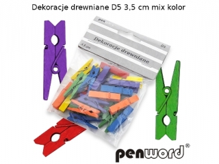 DEKORACJE DREWNIANE D4 2, 5cm MIX KOLOR