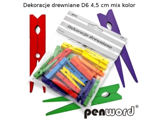 DEKORACJE DREWNIANE D6 4,5cm MIX KOLOR