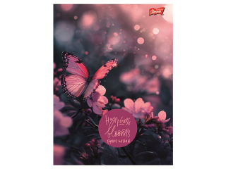 Zeszyt A5 96 kartek linia ok�adka laminowanalakier miejscowy UV 70 g/m2 BUTTERFLY MEADOW [opakowanie=10szt]